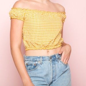 brandy melville yellow rio top